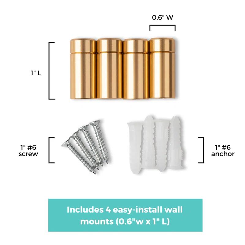 Wexel Art 1-Inch Standard Wall Mounts Grade Acrylic Floating Frames, Silver (Pack Of 4)