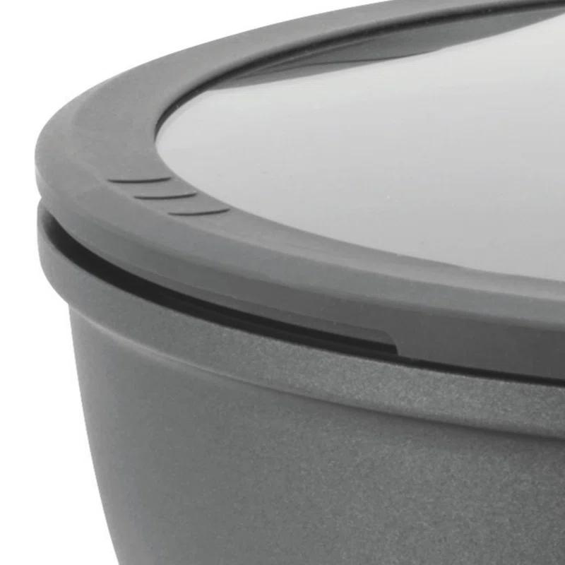 BergHOFF BergHOFF Leo Stone+ Nonstick Ceramic 11" Wok Pan with Lid 4.6qt, Recycled