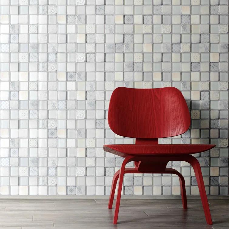 Supreme Tile Classic Roman 11.82 in. x 11.82 in. Squares Glossy Glass Mosaic Tile