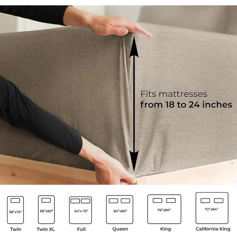 CGK Linens 6 Piece Extra Deep Pocket Ultra Soft & Cooling Sheet Set