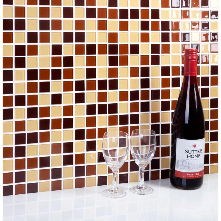 WS Tiles® 1" x 1" Straight Edge Glass Mosaic Tile