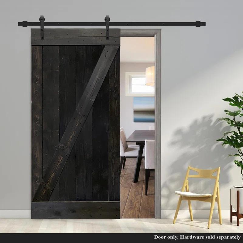 Calhome 84'' Solid Wood Paneled Painted Barn Door