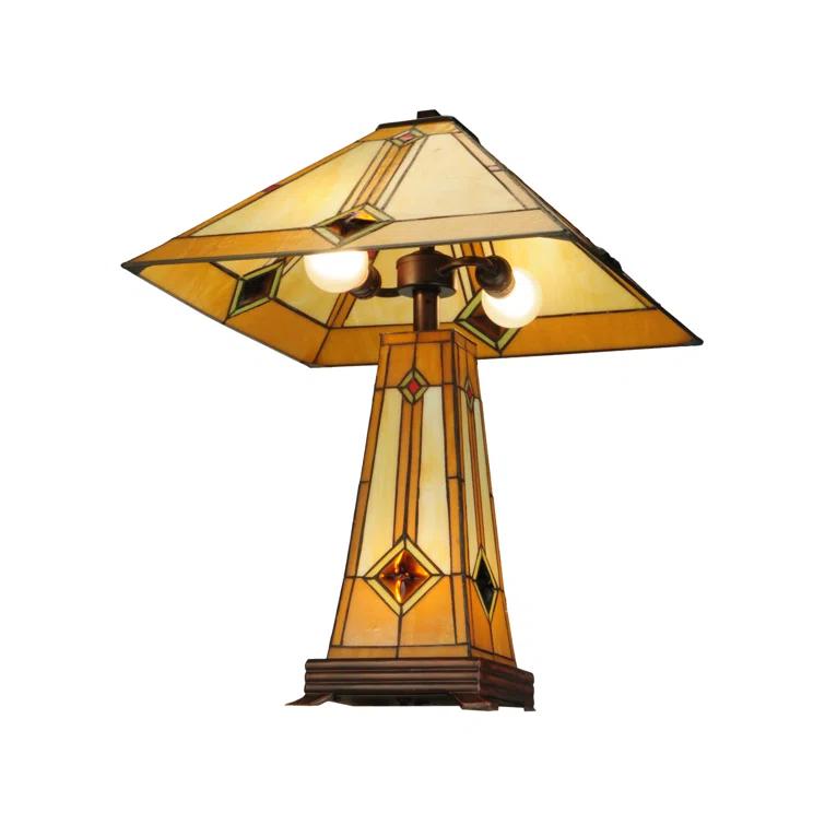 Meyda Lighting Diamond Mission Glass Table Lamp