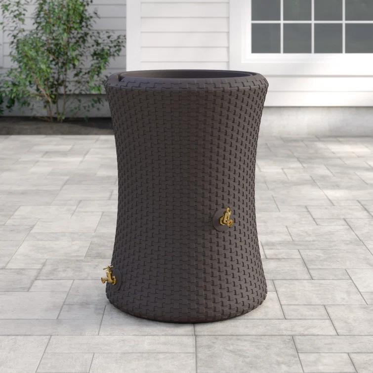 Good Ideas Good Ideas 50 Gallons Plastic Drainable Dual Overflow Planter Rain Barrel