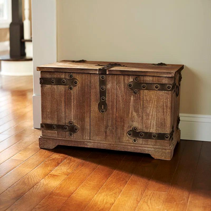 Household Essentials 2 Piece Wood Accent Trunk