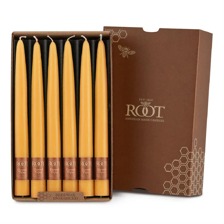 12 Piece Unscented Taper Candle Set