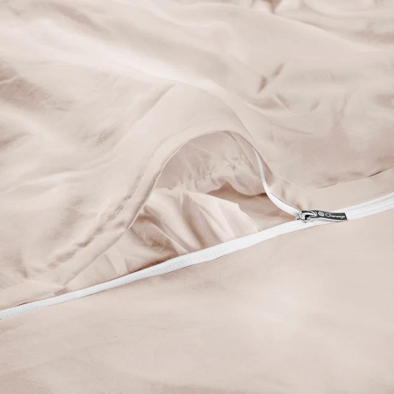 Chanasya Chanasya Ruched Ruffled Pleated Textured Washed Microfiber Duvet Set