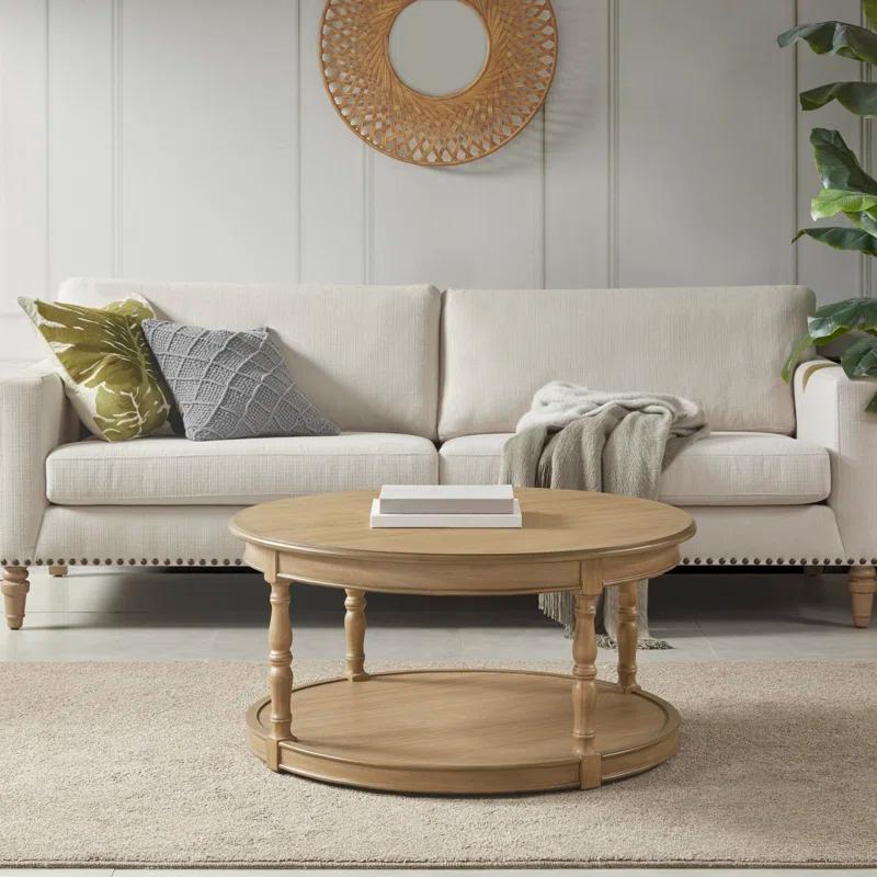 Martha Stewart Belden Round Coffee Table on Hidden Casters