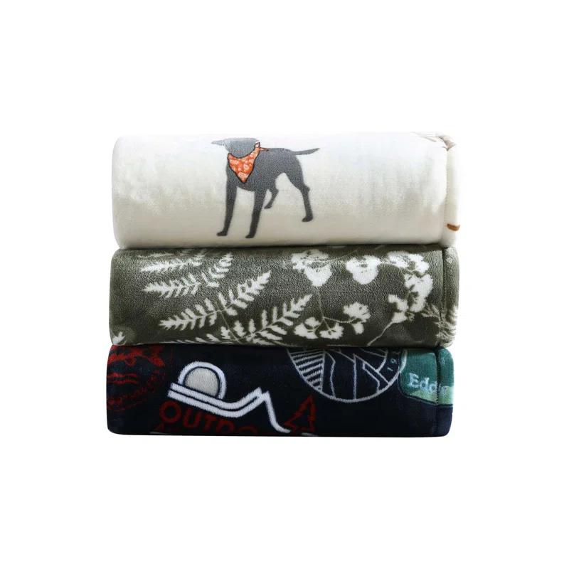 Eddie Bauer Eddie Bauer Printed Ultra Soft Plush Fleece Reversible Blanket