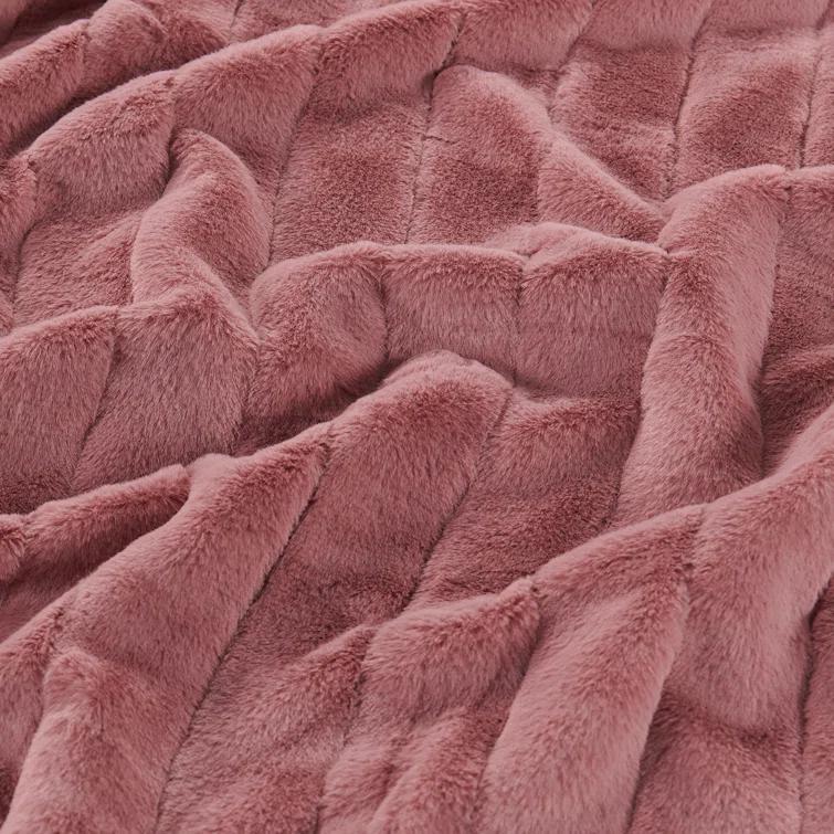 Home Soft Things Luxury Rabbit Faux Fur Throw Blanket