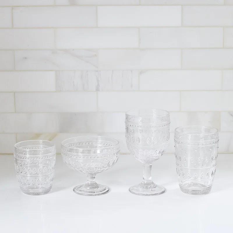 Euro Ceramica Fez Glassware 14oz Highball Glass Set (Set of 4)