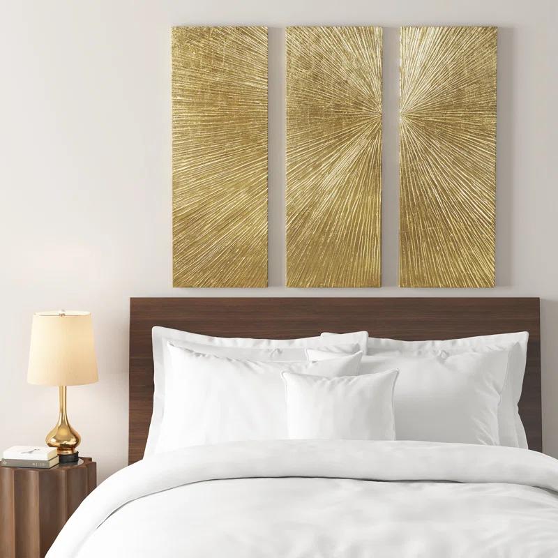 Madison Park Signature Sunburst 3-Piece Hand-Painted Resin Wall Art