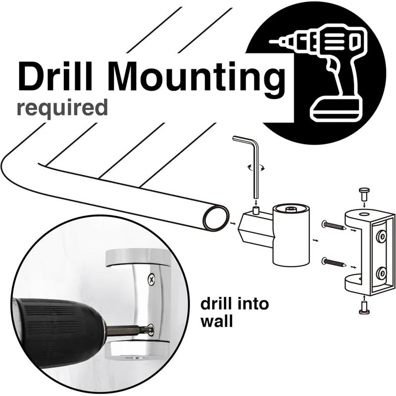 VOMGEB1 Double Curved Shower Rod, Durable Metal Construction