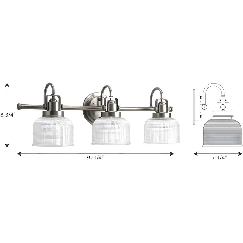 Rosser 3 Light Transparent Dimmable Vanity Light
