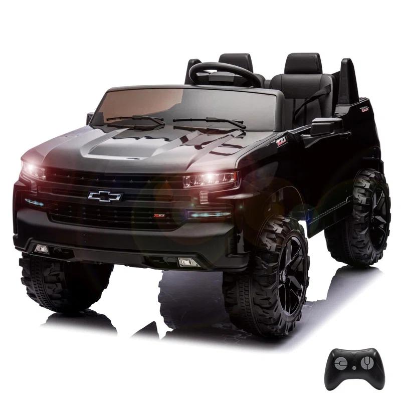 Hetoy 24V Ride On Car Truck Chevrolet Silverado Kids Electric Vehicle 2-Seater Battery Powered With Remote Control