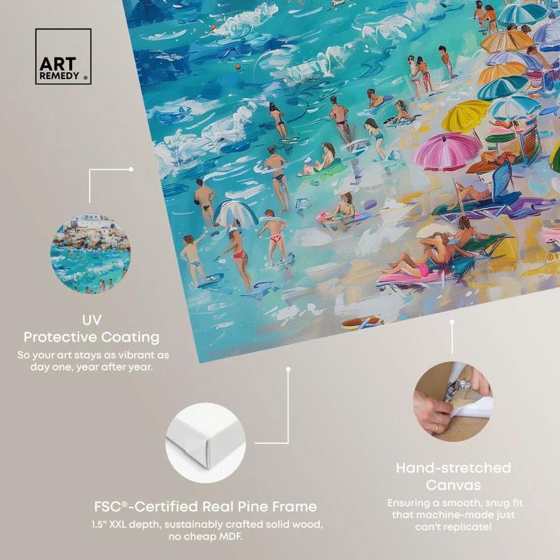 Art Remedy Greek Vacation Canvas Modern Beach Wall Art by Art Remedy