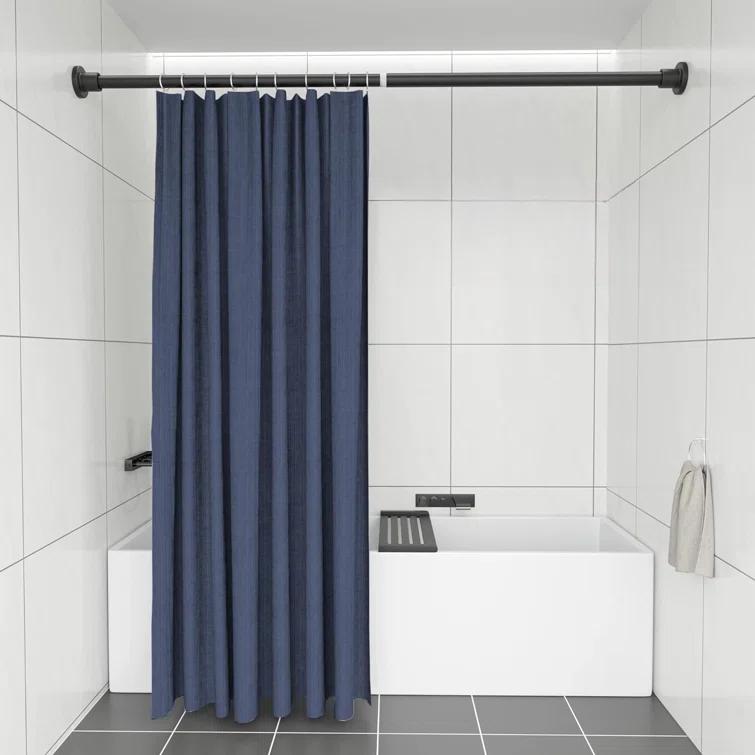 JDLiving Maxda Premium 43"- 72" Adjustable Rustproof Straight Tension Shower Curtain Rod- No Drill