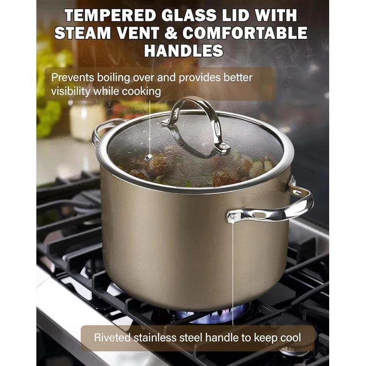 Cooks Standard 8 - Piece Non-Stick Anodized Aluminum Cookware Set