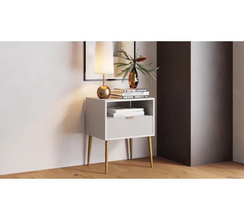 Nathan James 20'' W Metal Nightstand