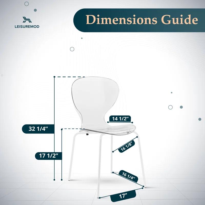Ivy Bronx Edenfield Dining Chair with Curved Back and Waterfall Edge Seat White Powder-Coated Metal Legs