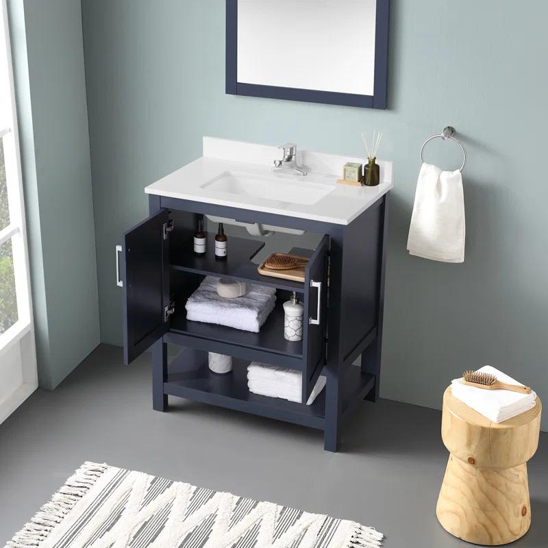 OVE Decors Vegas 30" Midnight Blue Single Bathroom Vanity Set