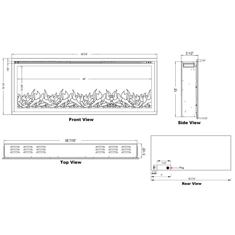 Touchstone Sideline Elite Smart Electric Fireplace