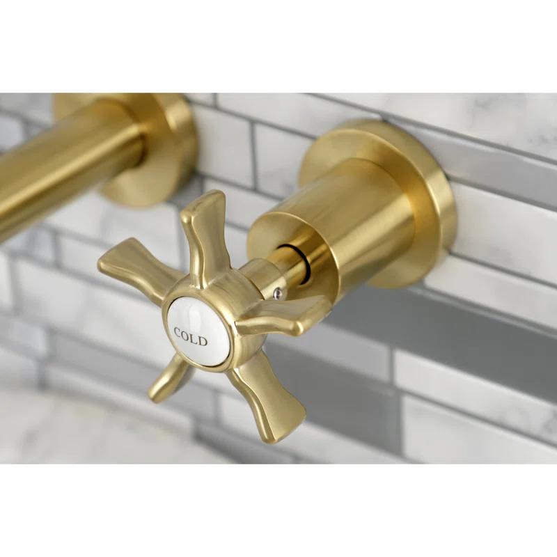 Kingston Brass Hamilton Two-Handle 3-Hole Wall Mount Bathroom Faucet