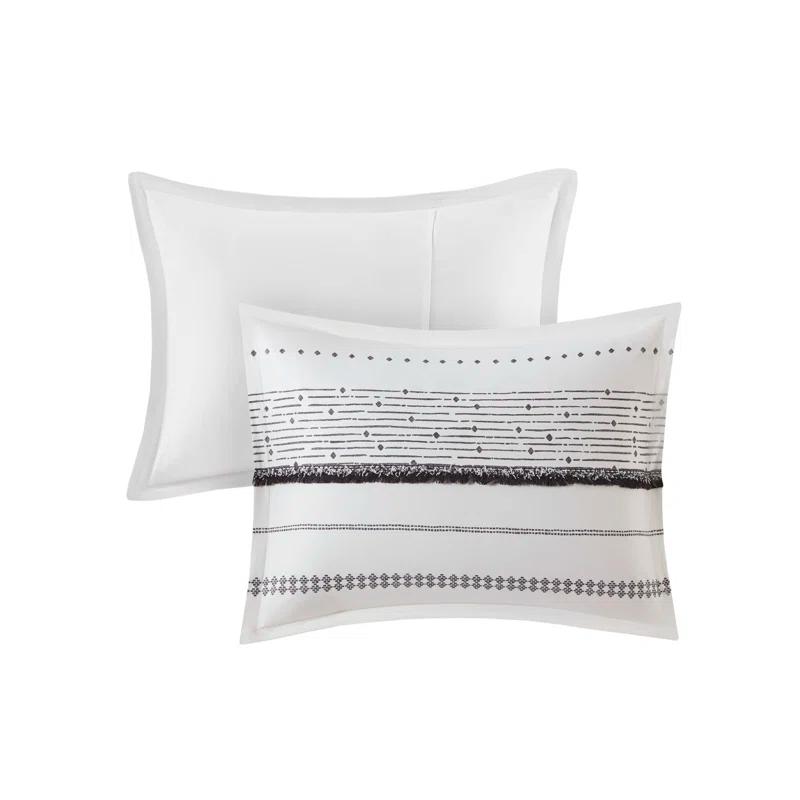 INK+IVY Nea Boho, Mid-Century 3 Piece Stripe Cotton Comforter Set With Tassels