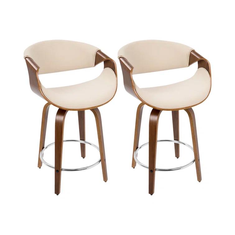 Wade Logan® Lariah Swivel Upholstered Counter Stool (Set of 2)