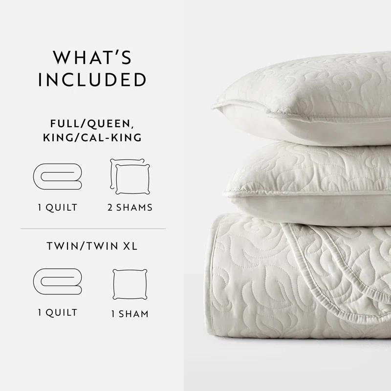 Becky Cameron Becky Cameron Elegant Floral Stitching Quilt Set