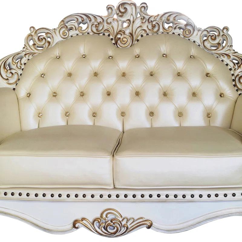 A&J Homes Studio Vendome 69.6'' Faux Leather Loveseat