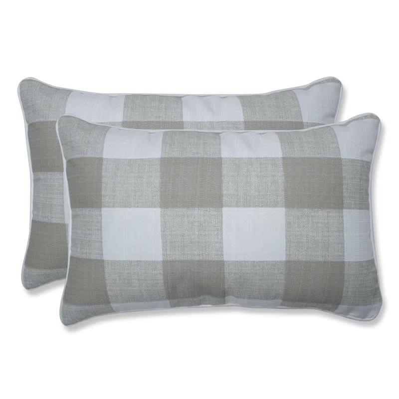 Pillow Perfect Anderson Plaid Indoor/Outdoor Throw Pillow (Set of 2)