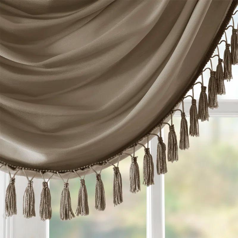 Madison Park Elena Faux Silk Waterfall Embellished 38'' W Window Valance