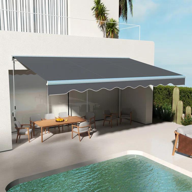 Outsunny Outsunny Polyester Cover Retractable Patio Awning