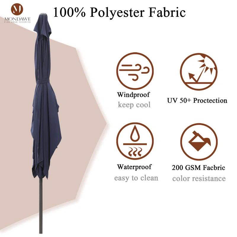 mondawe Mossas 120'' x 79'' Rectangular Market Umbrella