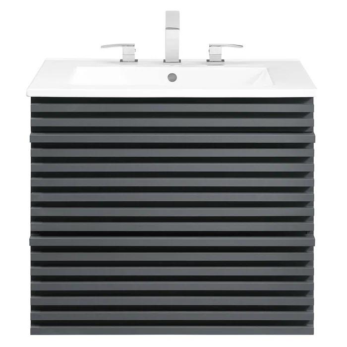 Trio Supply House Modway Render 24" Wall-Mount Bathroom Vanity