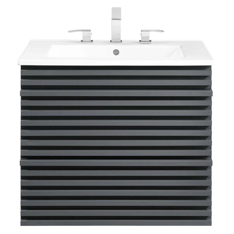 Trio Supply House Modway Render 24" Wall-Mount Bathroom Vanity