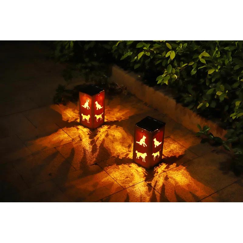 Techko Solar Themed Silhouette Indoor/Outdoor Garden Décor Lantern