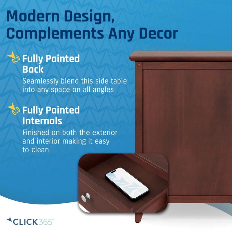 ClickDecor Alcott Side Table with Single Drawer and Storage Cabinet