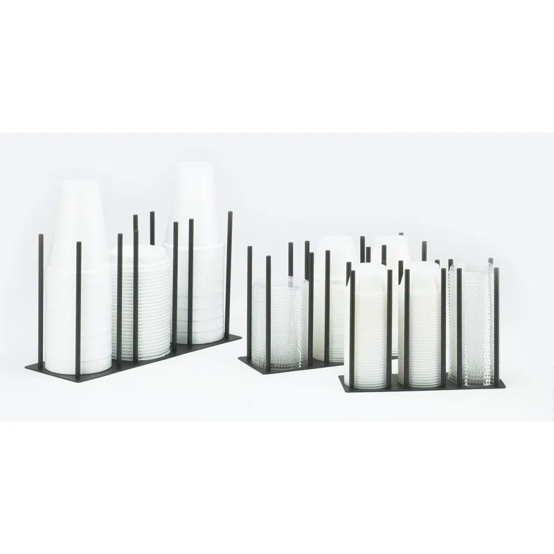 Cal-Mil Iron Black 3-Section Horizontal Ramekin and Lid Organizer