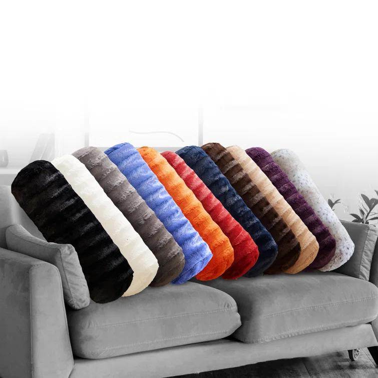 Cheer Collection Cheer Collection Faux Fur Bolster Pillow