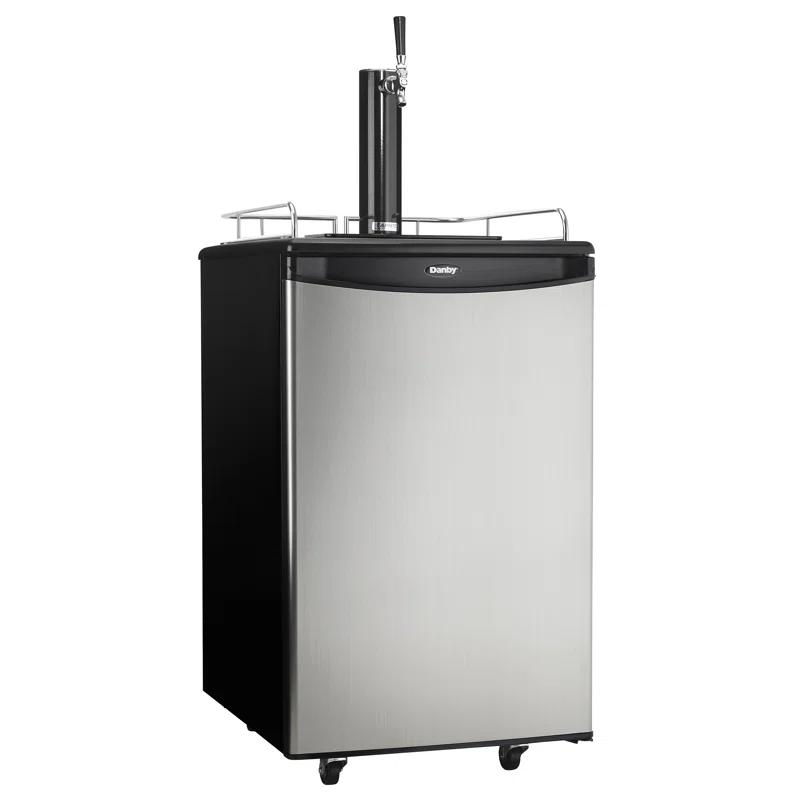 Danby Danby 5.4 Cubic Feet Silver Single Tap Half Barrel (Full Size) Freestanding Kegerator with Adjustable Temperature