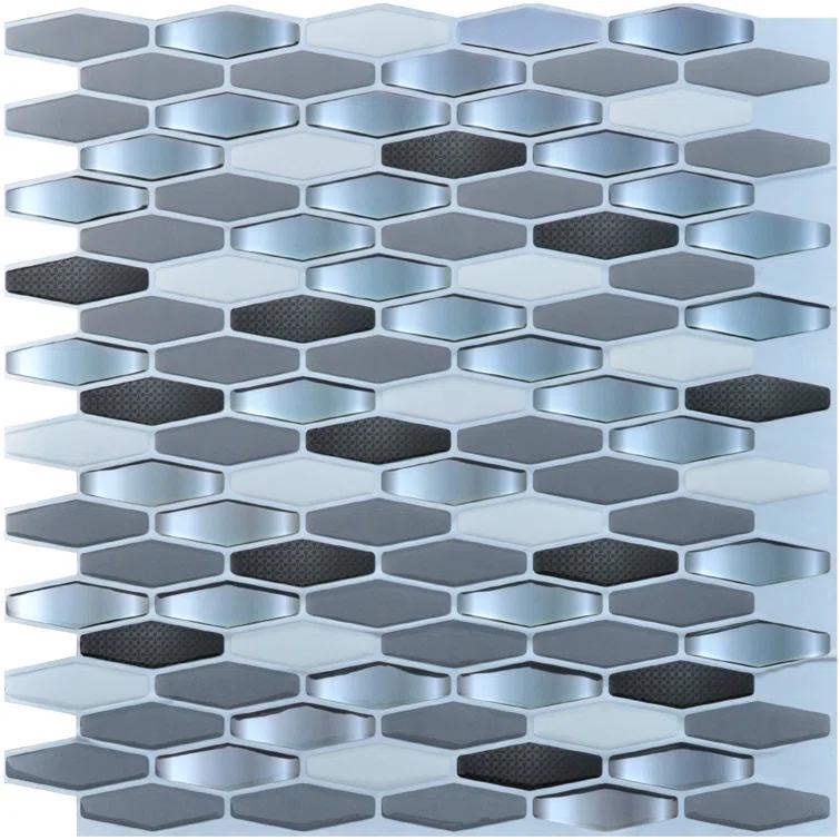 Art3d 0.6'' W x 2.4'' L PVC Peel and Stick Mosaic Tile