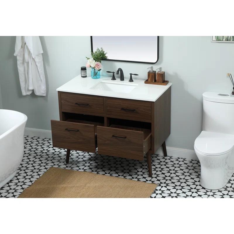 Elegant Kitchen and Bath Elegant Kitchen and Bath 42 Inch Single Bathroom Vanity in Natural Oak