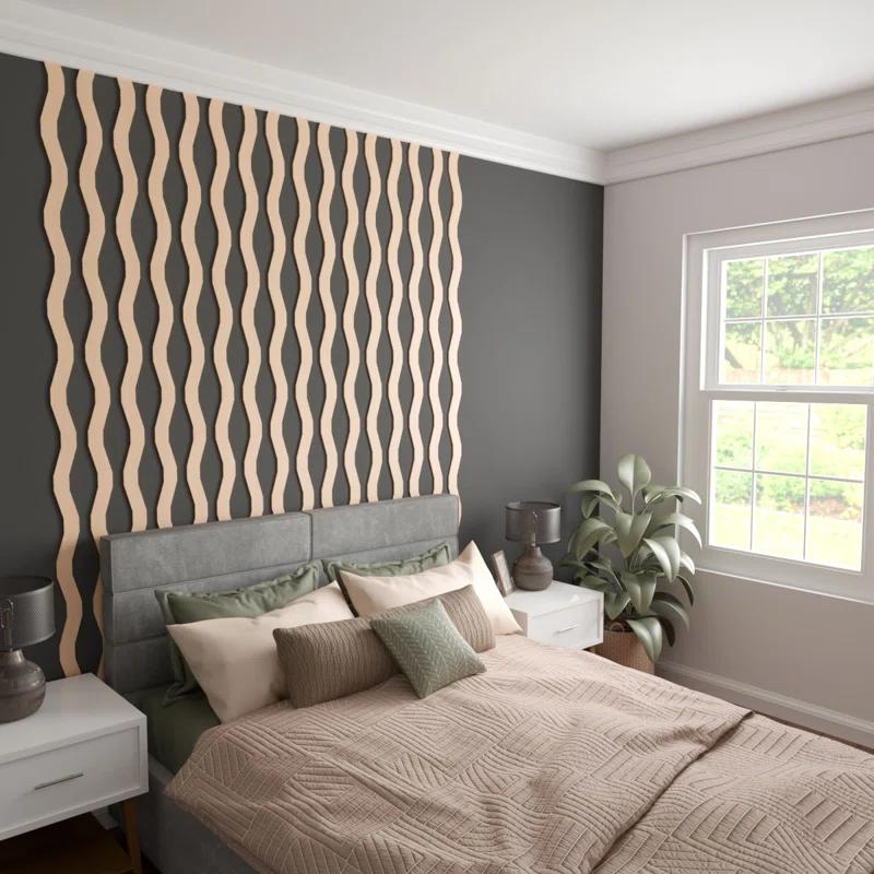 Ekena Millwork Brazos Adjustable Wood Decorative Slat Wall Panel Kit