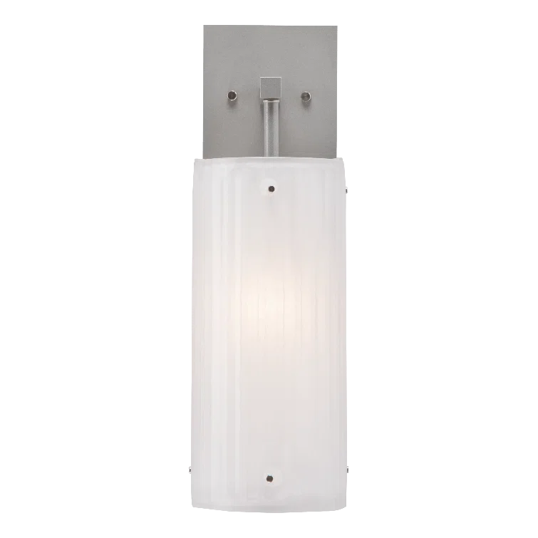 Textured Glass Arm Cylinder Sconce