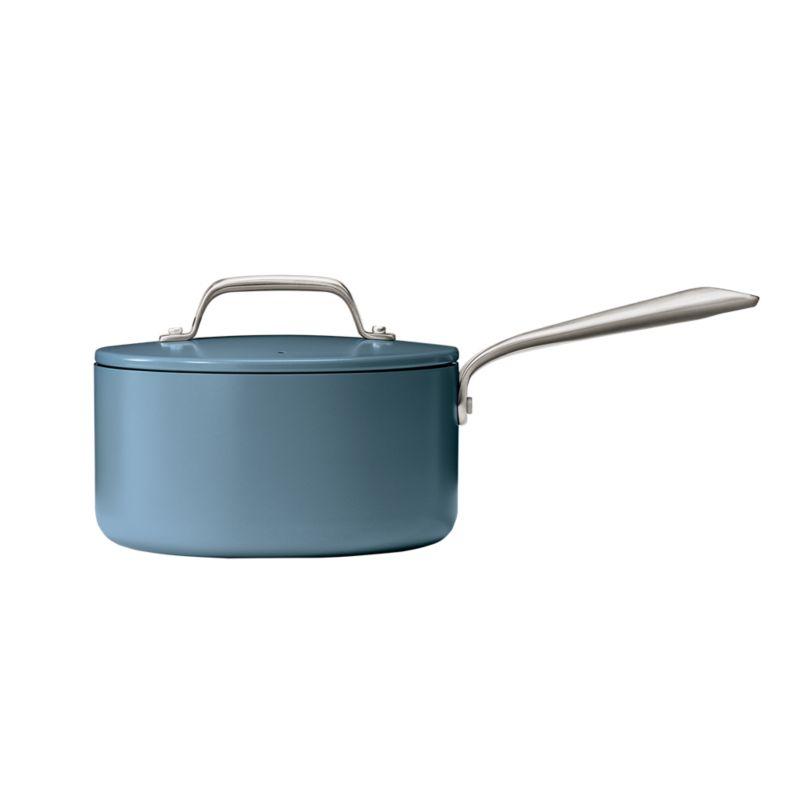 Crate & Barrel EvenCook Ceramic ™ Denim Ceramic Nonstick 8-Piece Cookware Set with Bonus