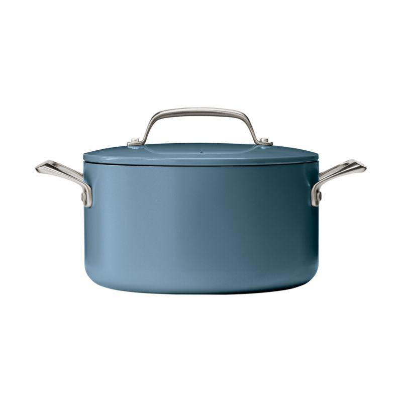 Crate & Barrel EvenCook Ceramic ™ Denim Ceramic Nonstick 8-Piece Cookware Set with Bonus