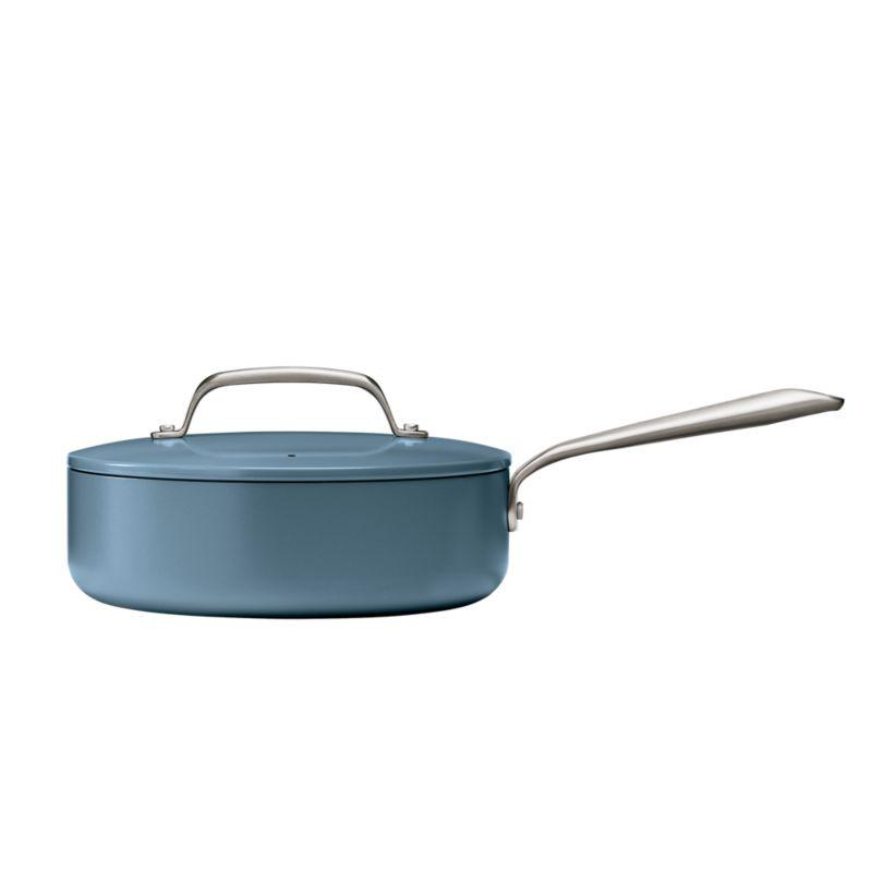 Crate & Barrel EvenCook Ceramic ™ Denim Ceramic Nonstick 8-Piece Cookware Set with Bonus