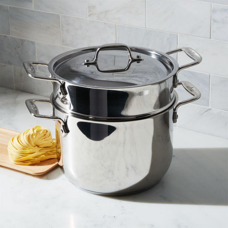 Stainless Steel 6-Quart Pasta Pot with Basket Insert